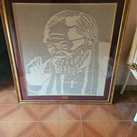 Quadro uncinetto Padre Pio