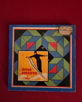 Antico gioco francese mosaico in legno  anni 50