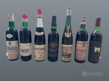 Lotto 7 bottiglie vino vintage anni 50-70