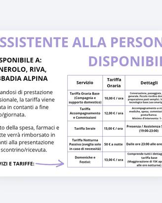 Babysitter/Assistente personale disponibile