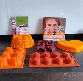 2 testi pasticceria + 6 stampi silicone per dolci 