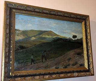 Dipinto quadro Scena rurale Antiquariato