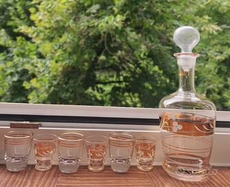 Art deco vetro liquore/grappa