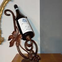 Raro portabottiglia vino vintage in ferro battuto 