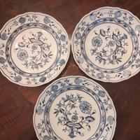 Tris di Piatti Antichi Meissen– Decoro Cipolla Blu
