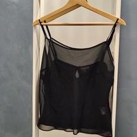 tap nero trasparente bretelline Darjeeling L