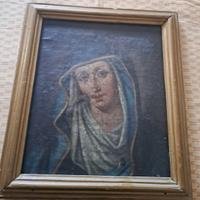 Quadro antico 600 madonna dipinto su tela