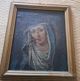 Quadro antico 600 madonna dipinto su tela