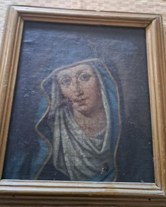 Quadro antico 600 madonna dipinto su tela