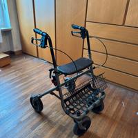 DEAMBULATORE  ROLLATOR 4 RUOTE CON CESTINO