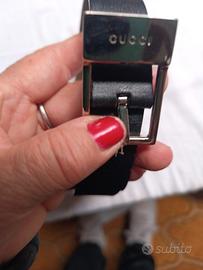 cintura Gucci originale in pelle nera 