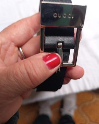cintura Gucci originale in pelle nera 