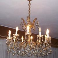 Lampadario Cristallo di Boemia 10 candele anni '40
