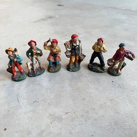 Lotto 6 statuine presepe vintage Natale