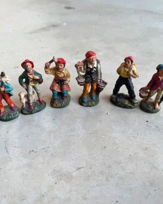Lotto 6 statuine presepe vintage Natale