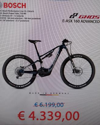 Ebike Ghost E-Asx 160 Advanced AL Bosch 750Wh "L "