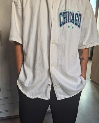 Giacca baseball Bershka Chicago bianca