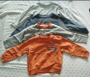 Set 4 felpe bambino 18-24 mesi a 2 anni