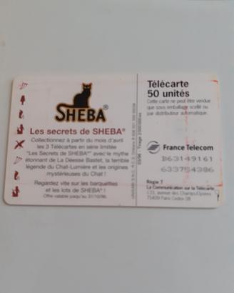 Scheda telefonica francese sheba gatti