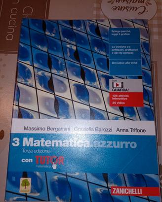 Libro" Matematica azzurro 3"per scuola media sup
