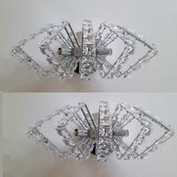 Applique in coppia metallo e cristalli 3 luci G9