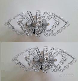 Applique in coppia metallo e cristalli 3 luci G9