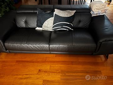 Divano in pelle poltrone sofa blu scuro