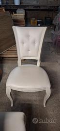 set 4 sedie legno bianco