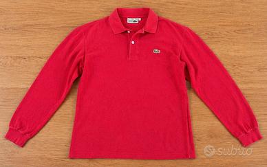 POLO LACOSTE ROSSA MANICHE LUNGHE