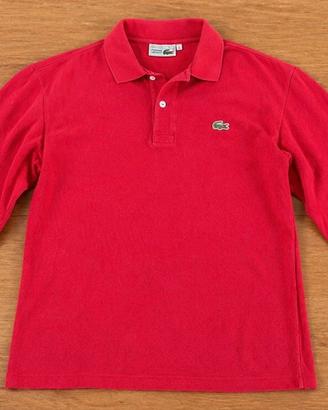 POLO LACOSTE ROSSA MANICHE LUNGHE