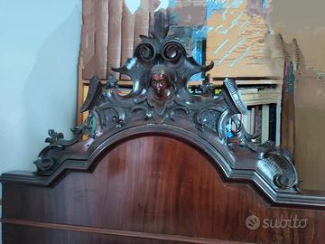 Letto matrimoniale primi ’900 in noce massello