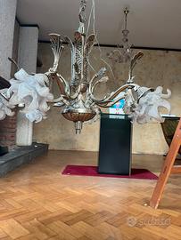 Lampadario in acciaio stile Liberty