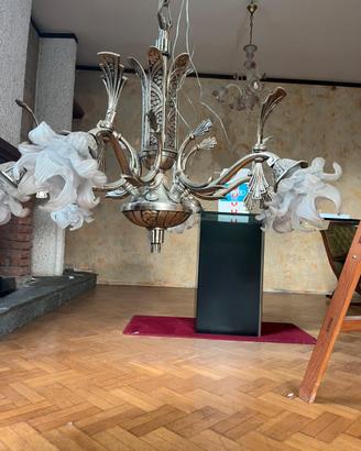 Lampadario in acciaio stile Liberty