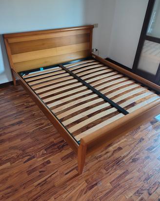 letto matrimoniale in legno + rete materasso 
