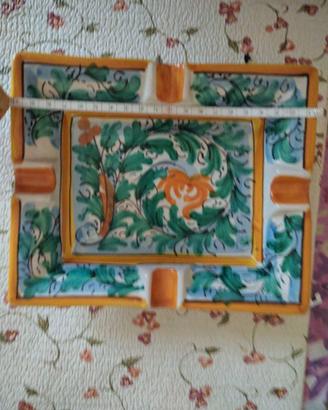 Portacenere di Caltagirone dipinto a mano