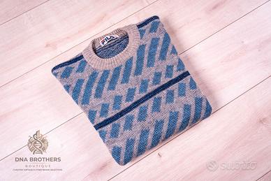 Maglione FILA Vintage 100% Pura Lana Vergine - S