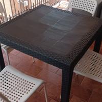 tavolo 80x80 in rattan colore antracite