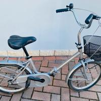 Bici pieghevole con cestino