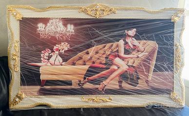 Quadro Oro o argento Modella / Ponte di Brooklyn