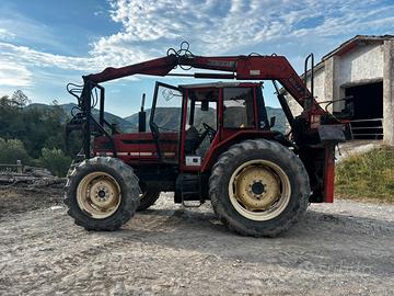 Trattore con gru forestale same laser 110