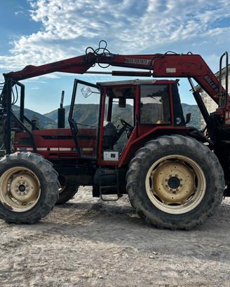 Trattore con gru forestale same laser 110