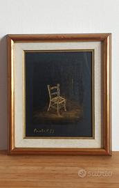 Dipinto Olio Paolo Polli  - Ricamatrice