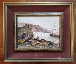 Aldo Pironti - Marina con pescatore 