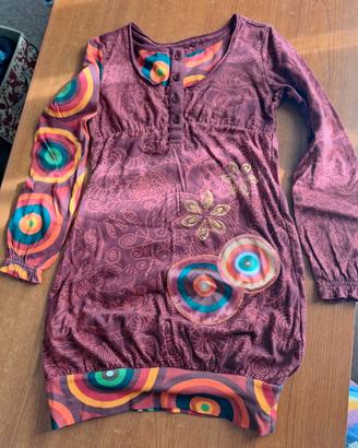 Abito rosso bordeaux Desigual fantasia nuovo