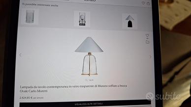 lampada da tavolo in vetro di Murano