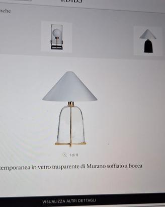 lampada da tavolo in vetro di Murano