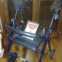 Rollator con ruote, freni, seduta e portaoggetti