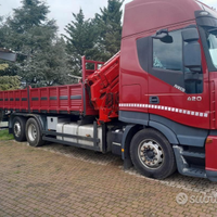 Magirus 420 stral iveco ribaltabile gru jib 3 assi