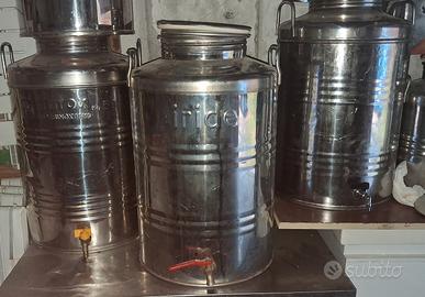 3 recipienti  in acciaio inox 