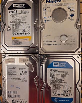 4 hard-disk sata stock (3 x 250gb + 1 200gb)